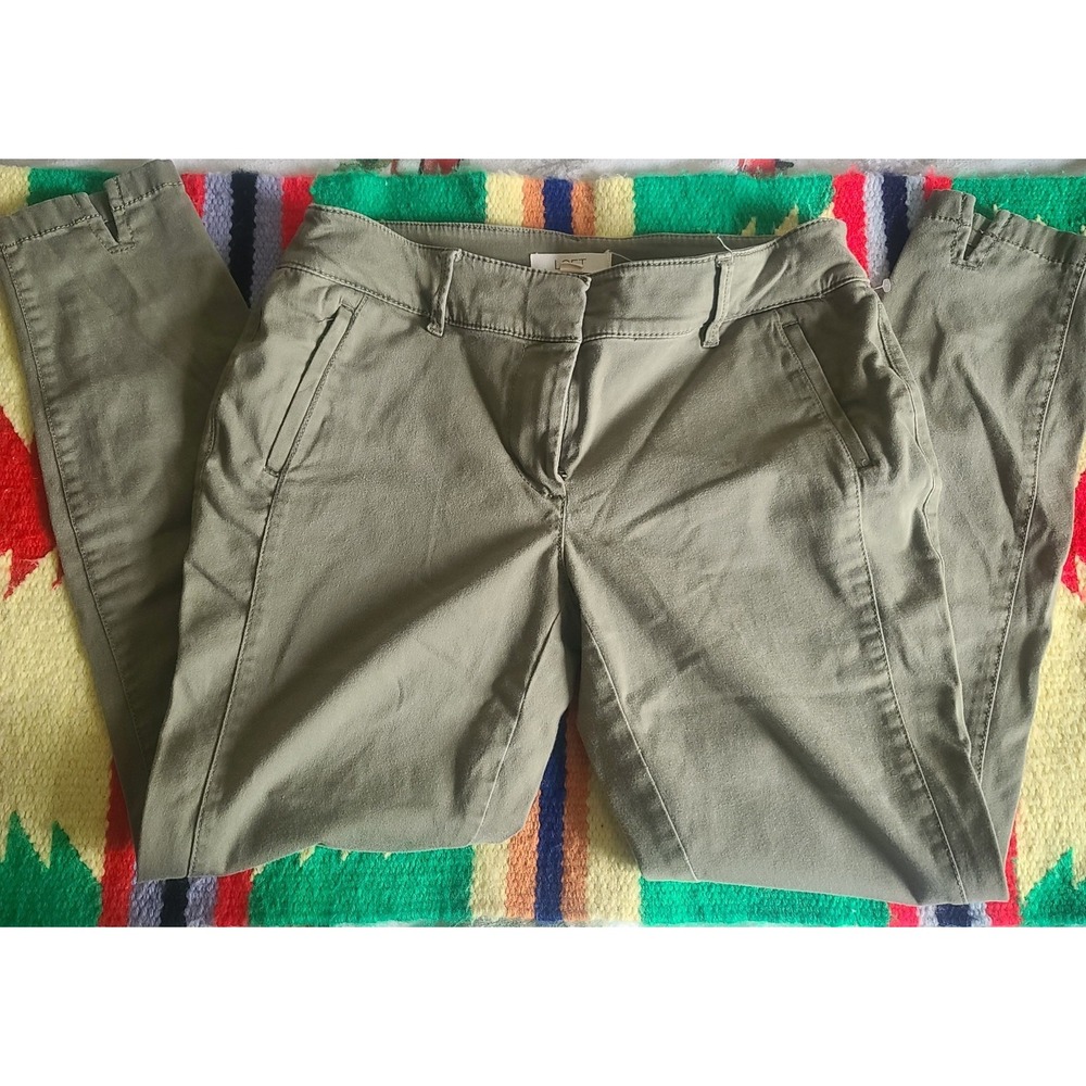 Loft Pants Women's 4p Sage Green Stretch Chino Outdoors Comfort Skinny Slim Nice